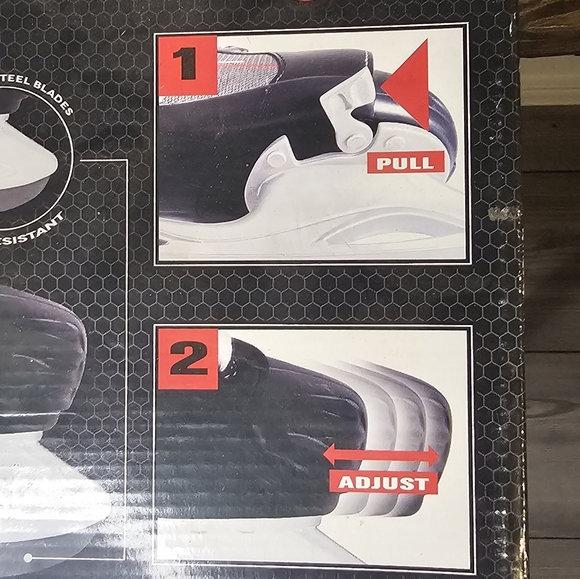 Adjustable Black and Gray Ice Skates with Reinforced Ankle Support - Picture 4 of 9